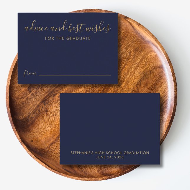 Class of 2026 Blue Gold Name Card Grad Insert  (Creator Uploaded)