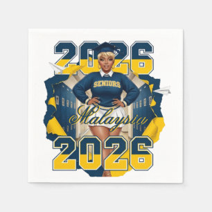 Class of 2026 Blue & Gold Senior Graduation Napkin