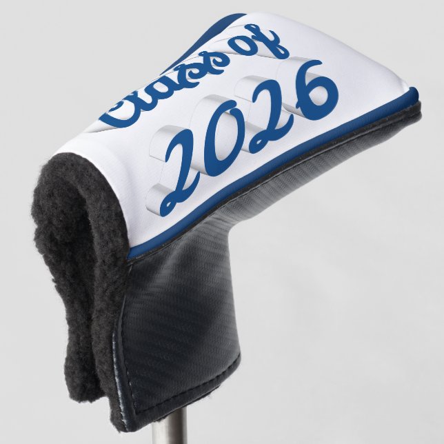 Class of 2026 blue script graduation  golf head cover (3/4 Front)