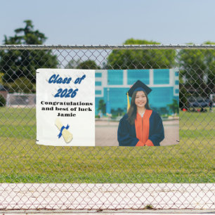 Class of 2026 blue typograhy graduation photo banner