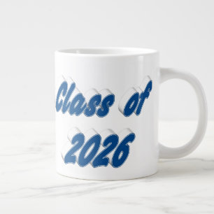 Class of 2026 blue typography graduation large coffee mug