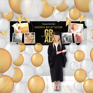 Class Of 2026 Bold GRAD 6 Photo Graduation Party Banner