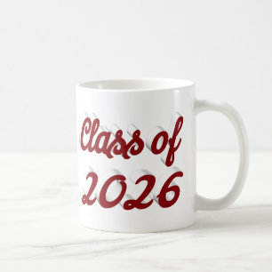 Class of 2026 burgundy script graduation  coffee mug