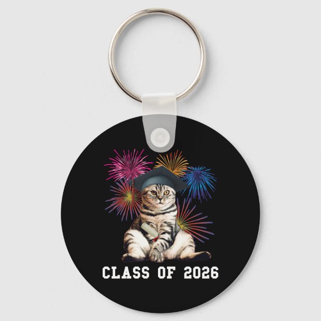 Class Of 2026 Cat Lover Key Ring (Front)