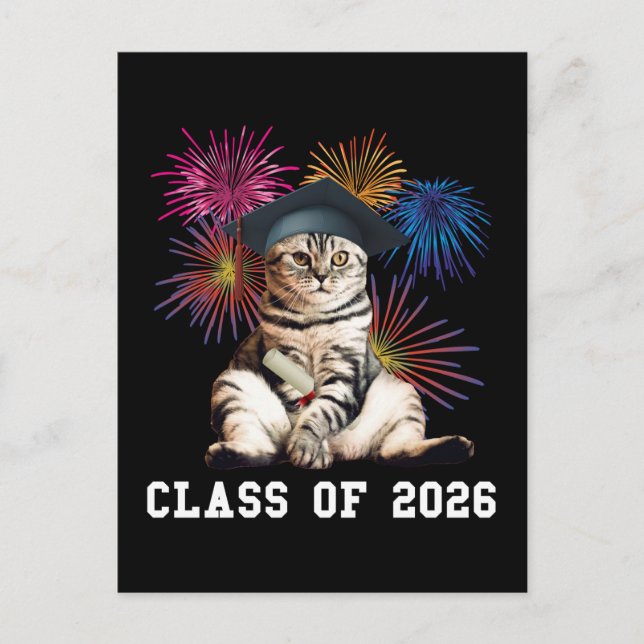 Class Of 2026 Cat Lover Postcard (Front)