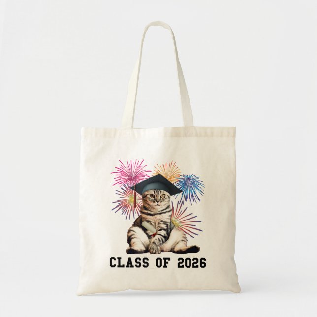 Class Of 2026 Cat Lover Tote Bag (Front)