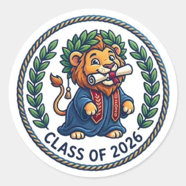 CLASS OF 2026 CLASSIC ROUND STICKER (Front)