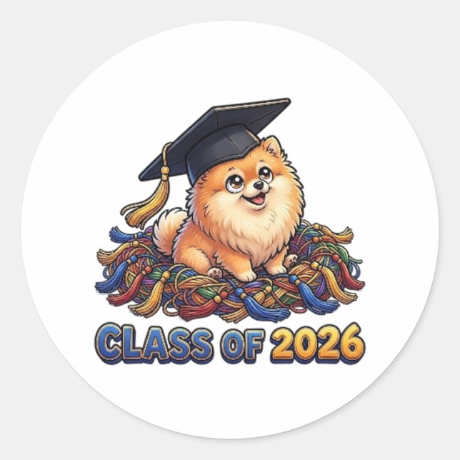 CLASS OF 2026 CLASSIC ROUND STICKER (Front)