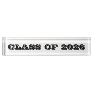 Class of 2026 Clear Black Paperweight by Janz Nameplate