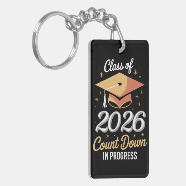 Class Of 2026 Count Down In Progress Peronalized  Key Ring (Front Left)