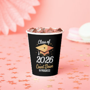 Class Of 2026 Count Down In Progress Peronalized Paper Cups