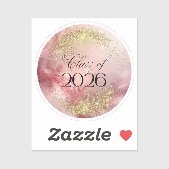 Class of 2026 - Custom Cut Vinyl Sticker (Pink) (Sheet)