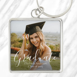 Class of 2026 Custom Graduate Script Photo Key Ring
