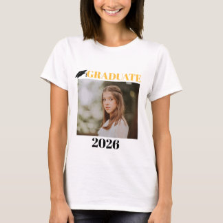 Class of 2026 Custom Photo Graduation Apparel T-Shirt