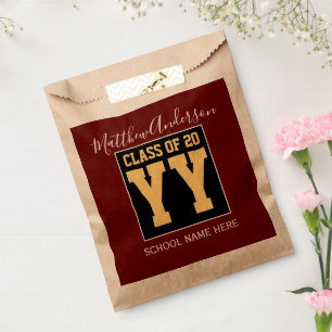 Class of 2026 Elegant Burgundy Graduation Party Favour Bag