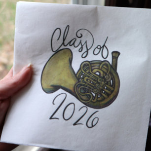 Class of 2026 French Horn Band Class Music Napkin