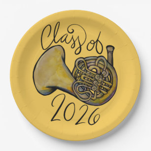 Class of 2026 French Horn Band Class Music Paper Plate