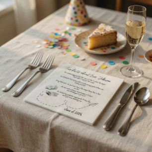 Class of 2026 Fun Facts Graduation White Paper Nap Napkin