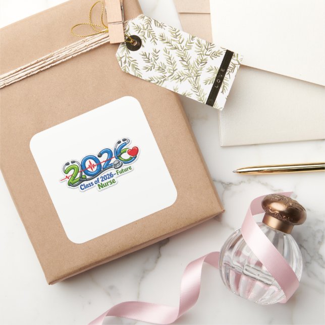 Class of 2026 Future Nurse Graduation Square Sticker (Gifting)