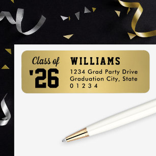 Class of 2026 Gold Graduation Return Address Label