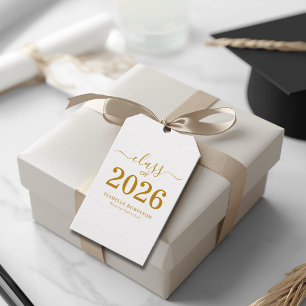 Class of 2026 Gold Script Graduation  Gift Tags