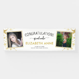 Class of 2026 Gold Stars 2 Photos Graduation Banner