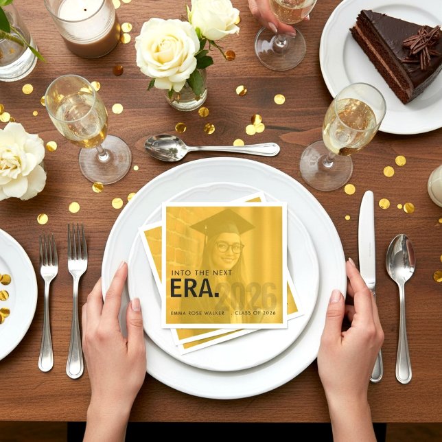 Class of 2026 Golden Photo Napkin (Creator Uploaded)