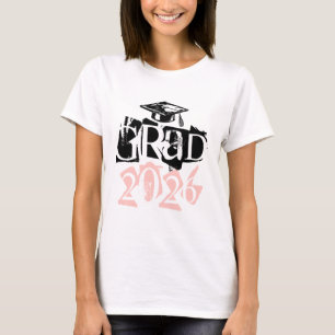 Class of 2026 grad blush typography graduation T-Shirt
