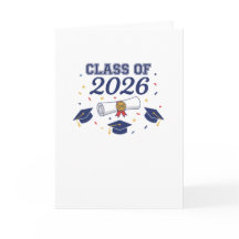 Class of 2026 Grad Caps and Diploma Card Blank