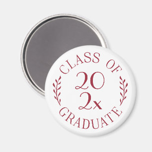 Class of 2026 Graduate Chic Burgundy Typography Magnet