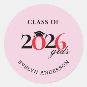 Class of 2026 Graduate Hershey's Candy Favours Classic Round Sticker