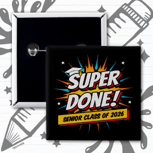 Class of 2026 Graduate Super Comic Senior 2026 15 Cm Square Badge