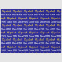 Class of 2026 Graduate's Name Dark Blue White Gold