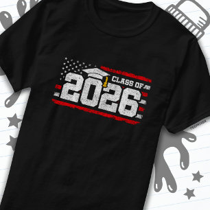Class of 2026 Graduation American Flag Senior 2026 T-Shirt