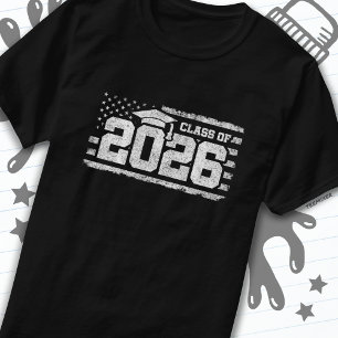 Class of 2026 Graduation American Flag Senior 2026 T-Shirt