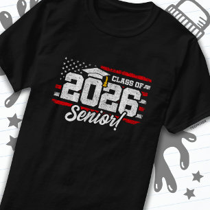 Class of 2026 Graduation American Flag Senior 2026 T-Shirt