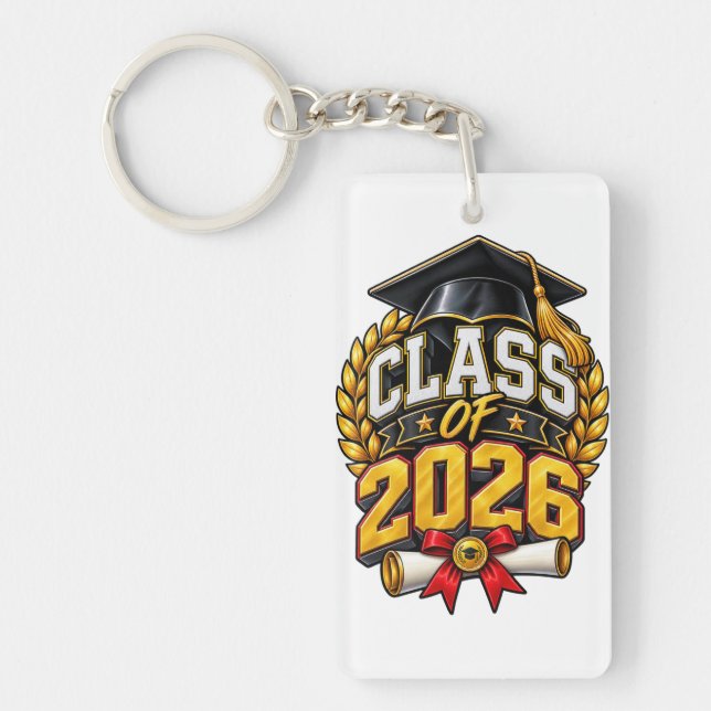 Class of 2026 Graduation Celebration Design Key Ring (Front)