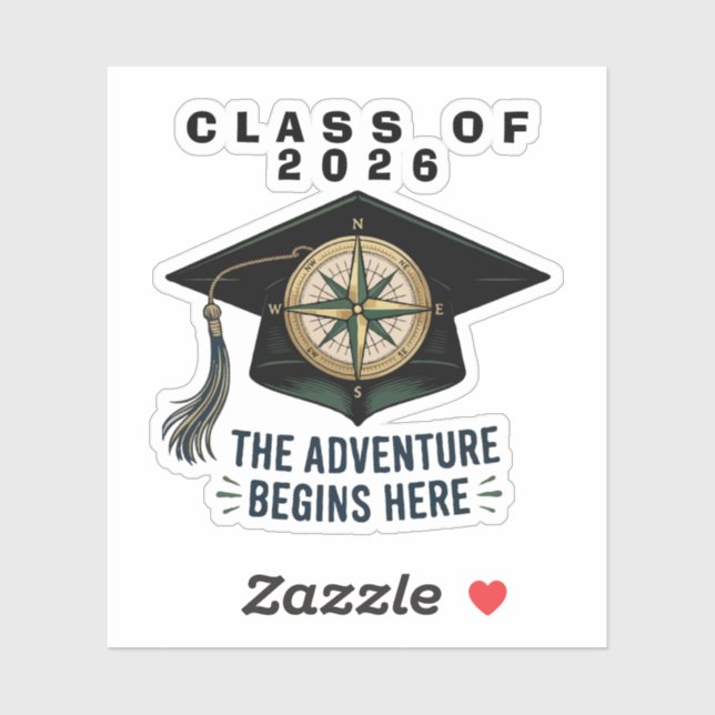 Class of 2026 Graduation Compass Mortarboard  (Sheet)