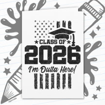 Class of 2026 Graduation Distressed Flag Design