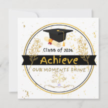 Class of 2026 Graduation Gold Floral Sticker
