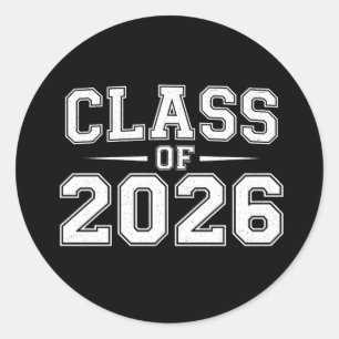 Class Of 2026 Graduation Graduate Retro Vintage Classic Round Sticker
