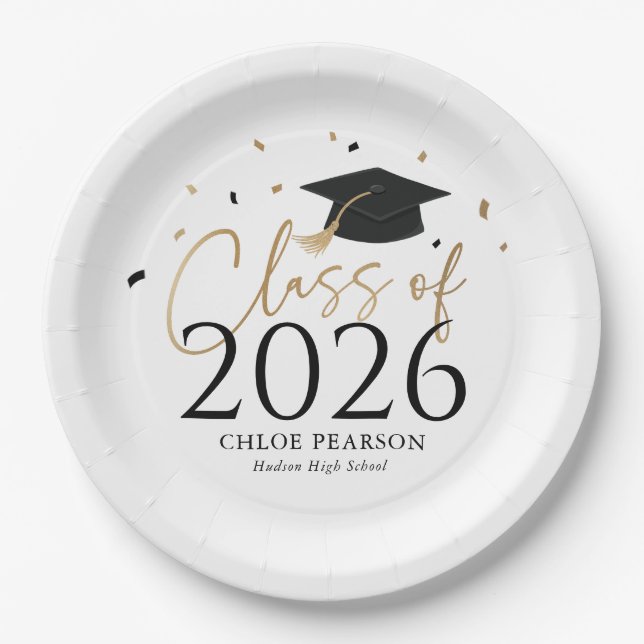 Class of 2026 Graduation Paper Plates (Front)