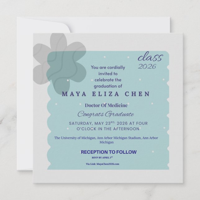 Class of 2026 Graduation Party Invitation | Modern (Front)