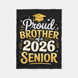 Class of 2026 graduation proud brother of a 2026 fleece blanket