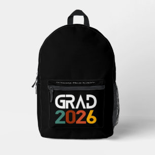 Class of 2026 Graduation Retro Vintage Minimalist Printed Backpack
