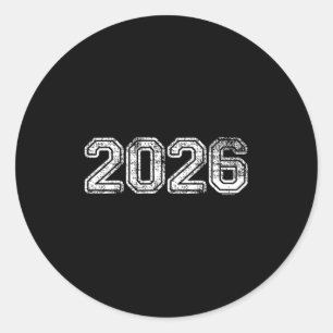 Class of 2026 _ graduation school vintage spirit classic round sticker