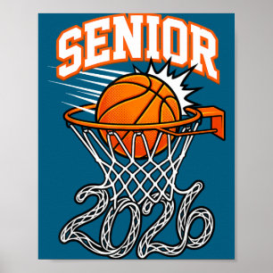 Class of 2026 graduation senior 26 basketball poster