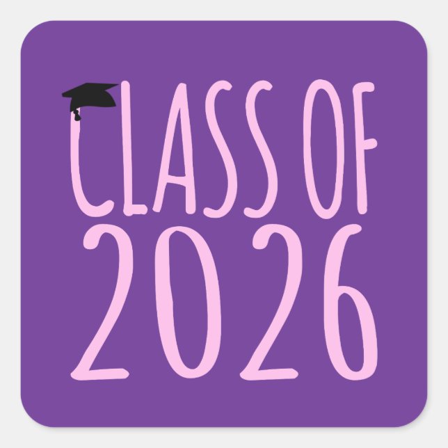 Class of 2026 Graduation  Square Sticker (Front)