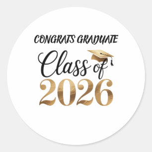 Class of 2026 Graduation T-Shirt Gift Classic Round Sticker