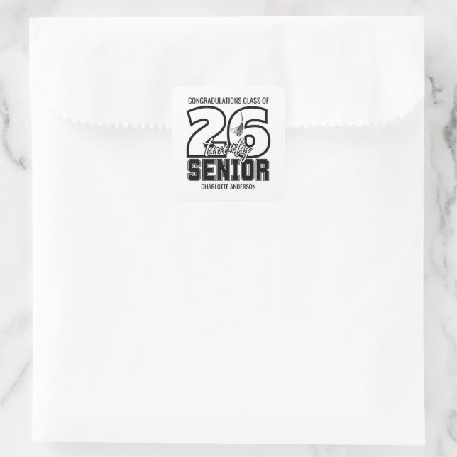 Class of 2026 Graduation Tassel  Square Sticker (Bag)